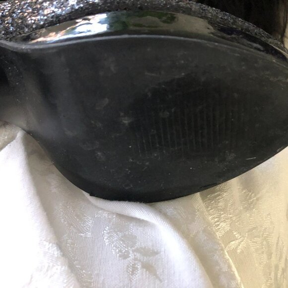 Wide Black Sequined Bootie - Picture 7 of 16